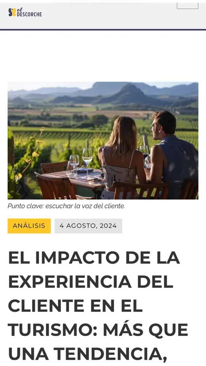 El Descorche Diario: experiencia del cliente en el turismo